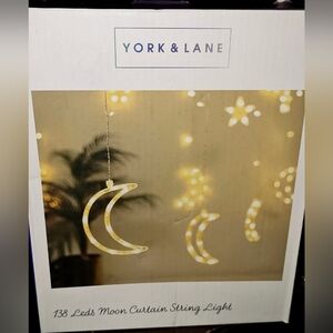 LED Moon and Star Curtain String Lights In Box
